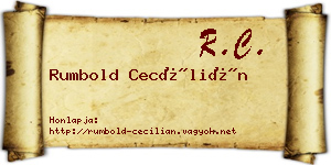 Rumbold Cecílián névjegykártya